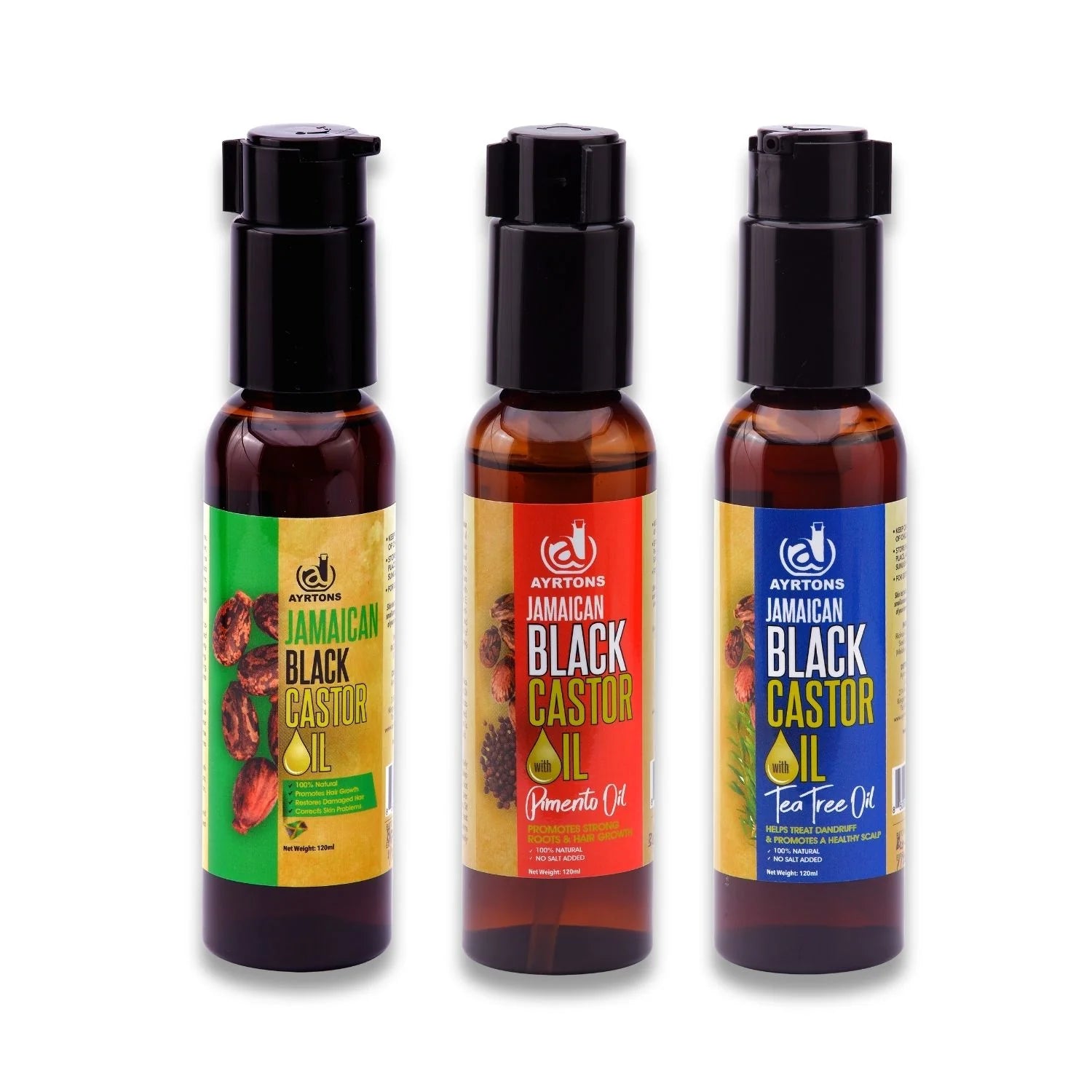 AYRTONS Jamaican Black Castor Oil Bundle, 360 mls